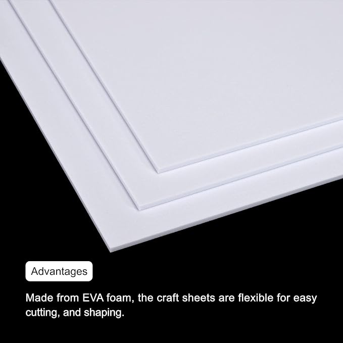 MECCANIXITY EVA Foam Sheets White 9.8 Inch x 9.8 Inch 3mm Thick Crafts Foam