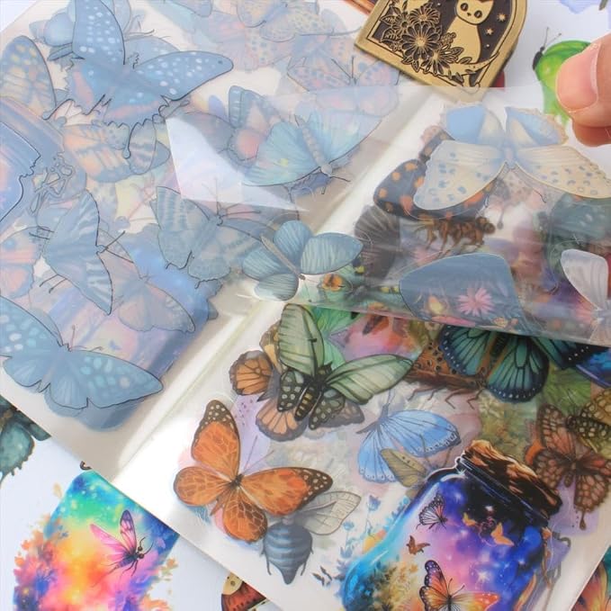 Transparent Butterflies Fairy Sticker Book