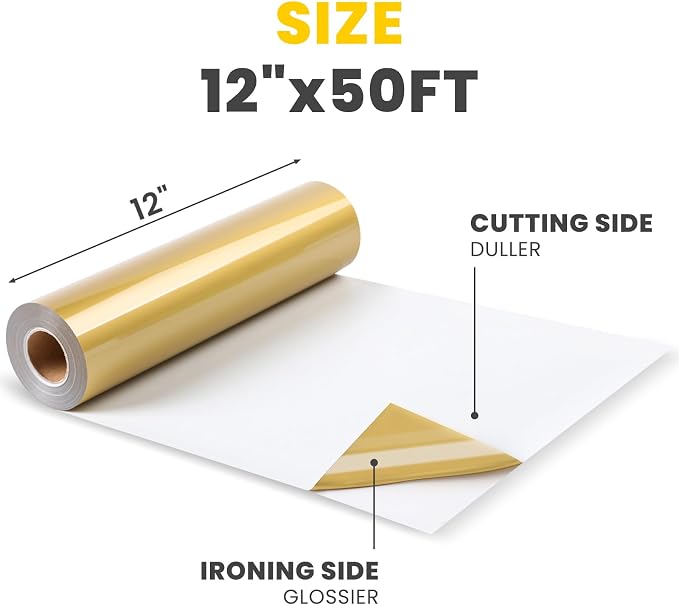 HTVRONT Gold Iron on Vinyl