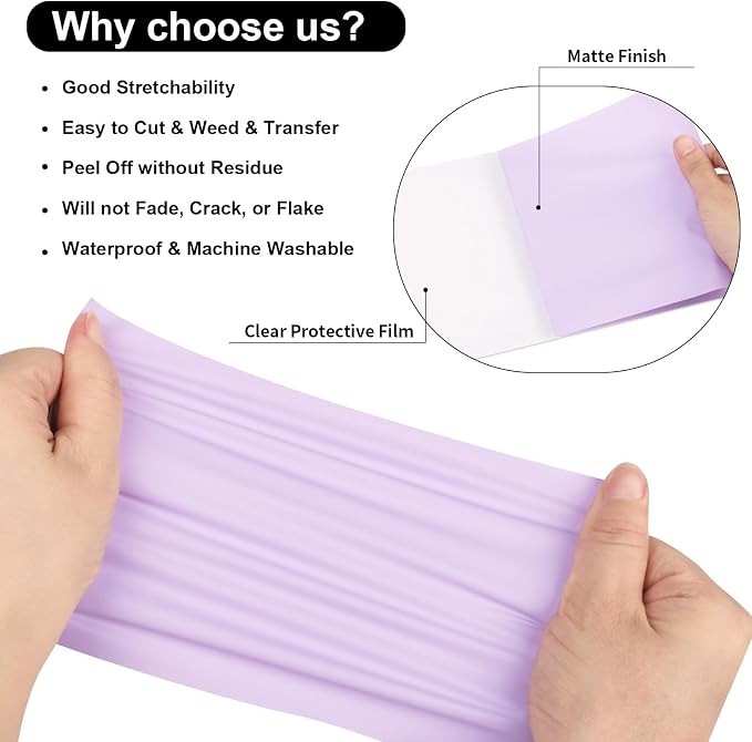 VINYL FROG Orchid Purple Heat Transfer Vinyl Roll 12" x5ft Matte HTV Vinyl |