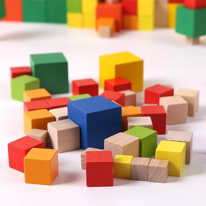 Wood Blocks for Crafts, Unfinished Wood Cubes, 3cm Natural Wooden Blocks