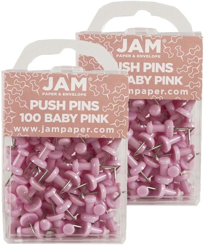 JAM PAPER Colorful Push Pins