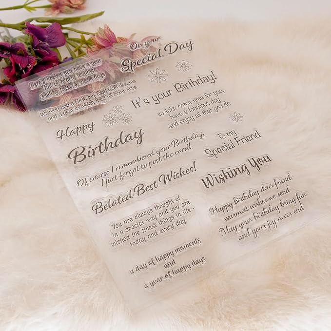 Special Day Blessing Words Clear Stamps Silicone Stamp Cards