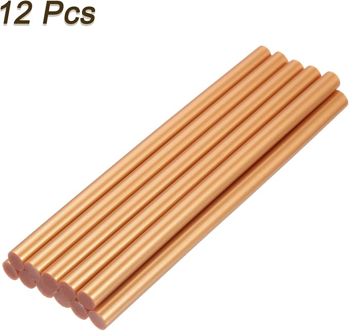 uxcell Mini Hot Glue Sticks for Glue Gun 11mm x 200mm Metallic Gold 12pcs