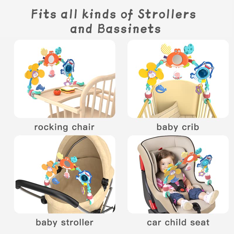 Eners Baby Play Arch Crib Mobile, Activity Arch Toy, Crib Toys for Babies Boys Girls (Blue)