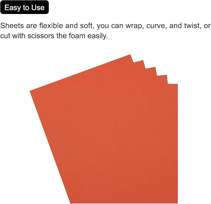 MECCANIXITY EVA Foam Sheets Orange Red 19.7 Inch x 19.7 Inch 1mm Thick Crafts