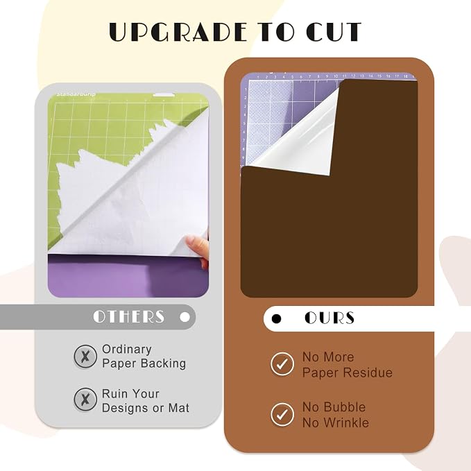 Tintnut Skin Tone Permanent Vinyl 8 Pcs 12x10in Dark Brown Adhesive Vinyl |