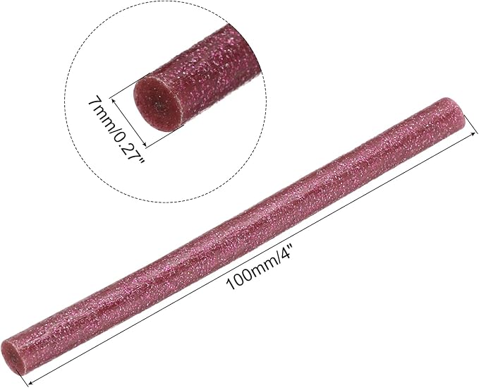 uxcell Mini Hot Glue Sticks for Glue Gun 7mm x 100mm Glitter Red 12pcs