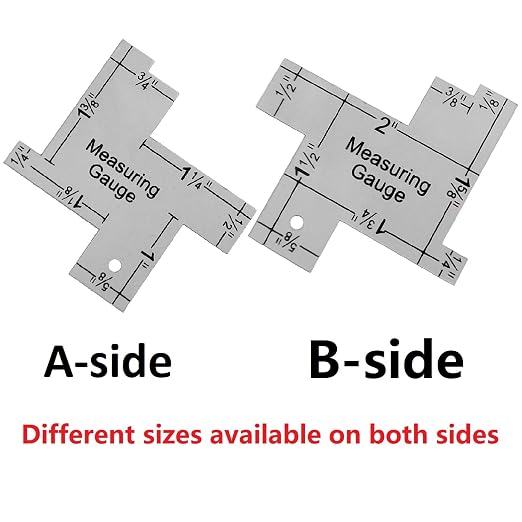 2 Pieces 2 Inch Mini Sewing Measuring Gauge Aluminium Quilting Templates Sewing