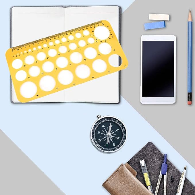 Utoolmart Circle Guide Template 22cm Geometric Drawing Template Measuring Ruler