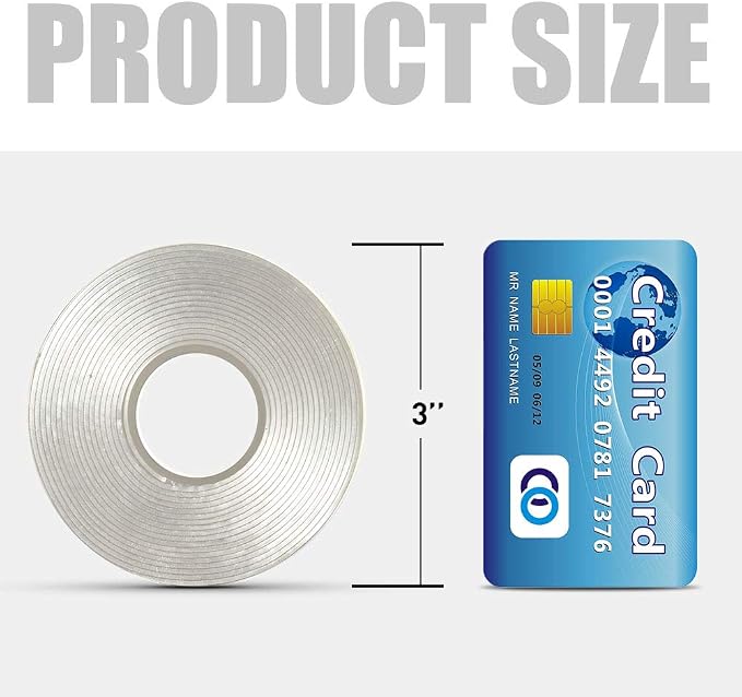 VERSAF Double Sided Tape Heavy Duty 3/4 in x 10 ft, Removable Nano Tape | Clear