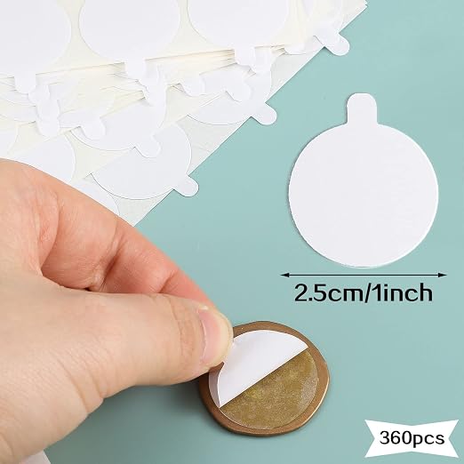 360Pcs Double Sided Adhesive Wax Seal Stickers | Removable, 1in Round Sticky