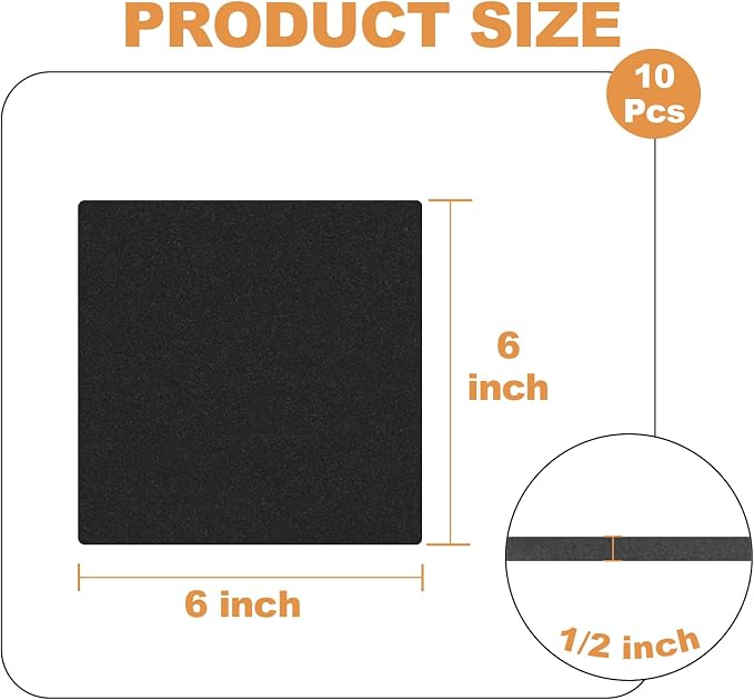 Storystore 10 Pcs 1/2" Thick Foam Padding Sheets