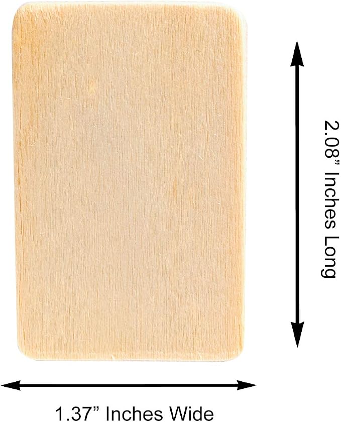 Super Z Outlet 50 Pack Unfinished Natural Wood Rectangle Blank Pieces Wooden