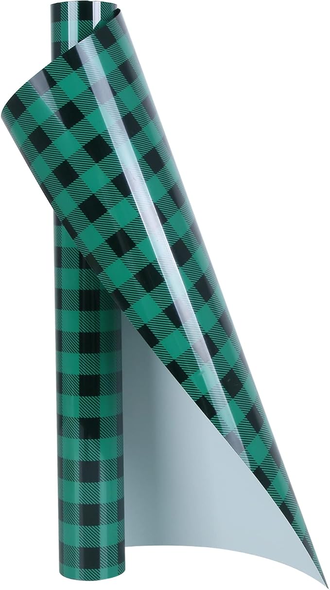 TORC Green Black Buffalo Plaid HTV Vinyl 12 inch x 5 ft, Check Heat Transfer