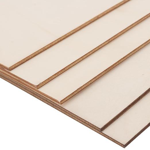 LEXININ 20 Pack 10 x 10 x 1/8 Inch Square Wood Sheets, 3mm Craft Wood Plywood