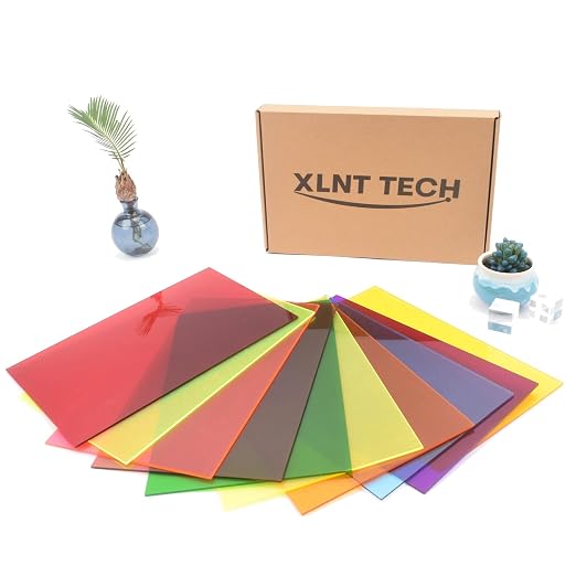 Colored Acrylic Sheets 8x12 – 10 Colors 10 Pcs, 1/8" Transparent Cast Acrylic