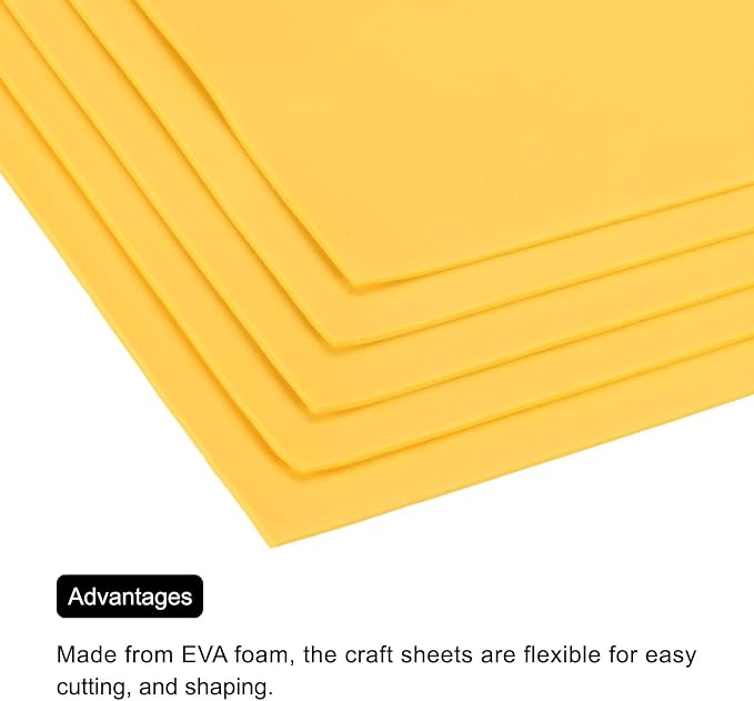 MECCANIXITY EVA Foam Sheets Gold 35.4 Inch x 19.7 Inch 2mm Thick Crafts Foam