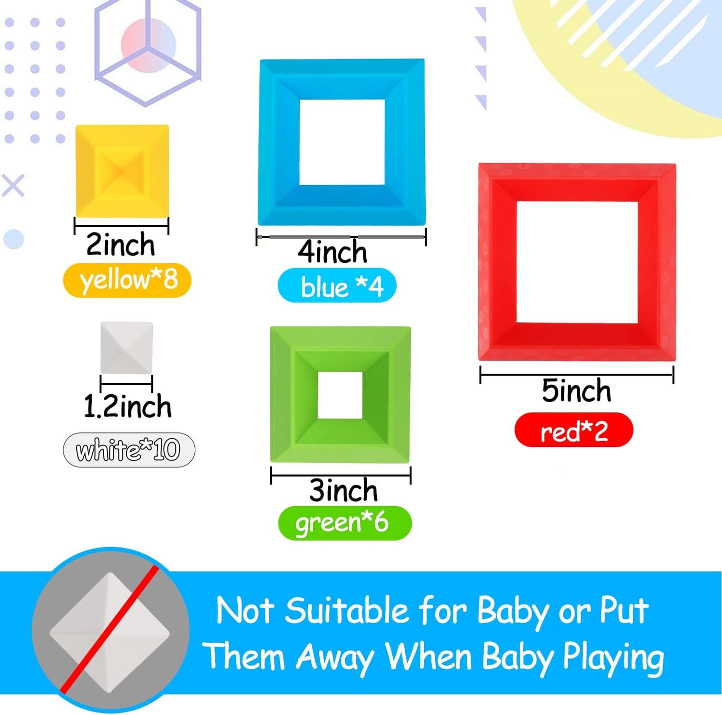 Tsomtto Montessori Toys for 1 2 3 4 5 6 Year Old Boy Girl Toddlers Preschool Learning Activities 30 Pcs Stacking Building Blocks STEM Stackable Educational Sensory for Kids Age 1-3 3-5