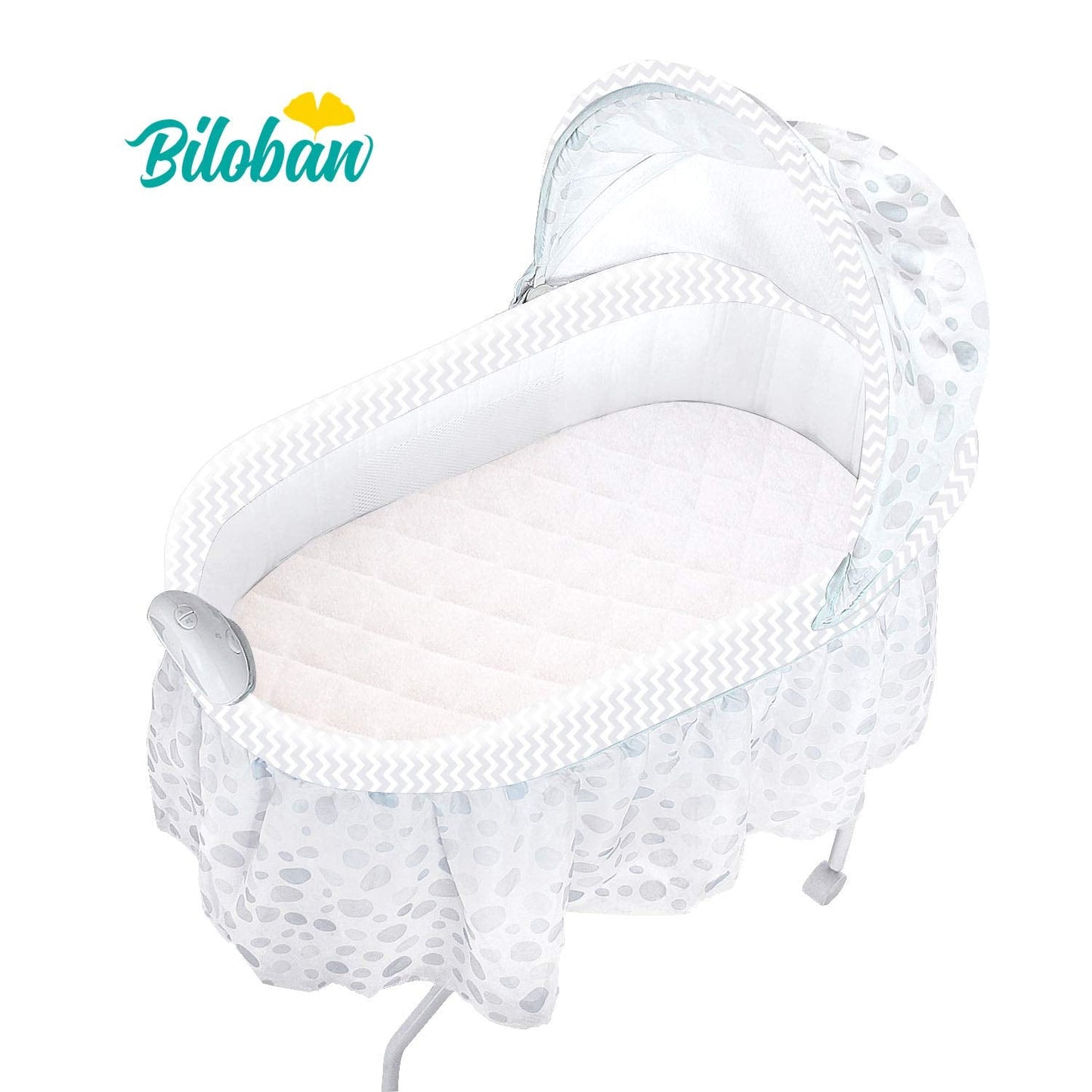 Bassinet Mattress Protector, Fits 15" x 30" Graco Sense2Snooze and Dream On Me Lacy Bassinet, 2 Pack, Waterproof, Washer & Dryer
