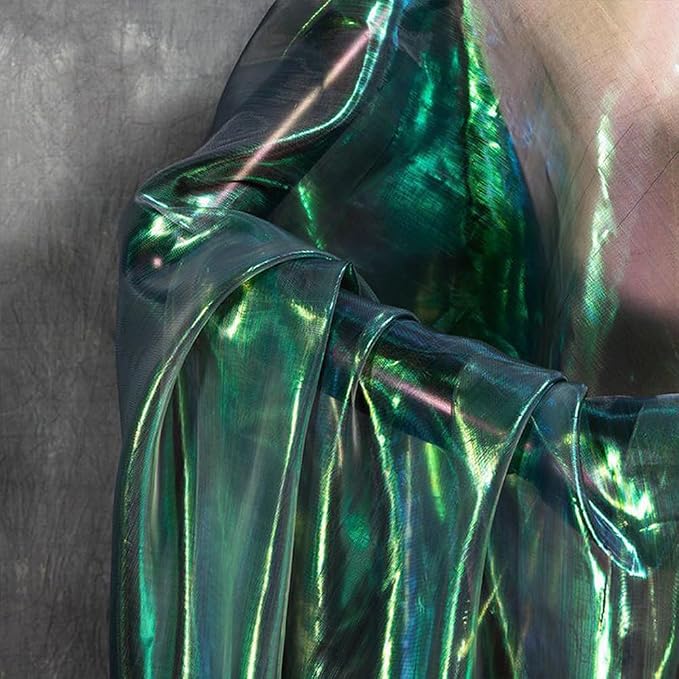 Blackish Green 3.3 Yard Long Iridescent Organza Fabric
