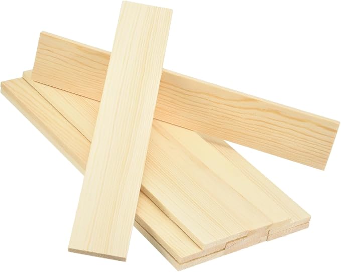 MECCANIXITY 10Pcs Wood Strips Slats, 1/4" x 2" x 12" Thin Wood Sticks Flat