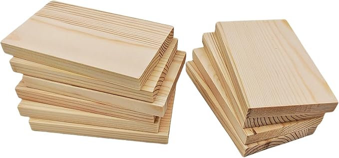 10PCS Rectangle Wood Boards Unfinished Wood Blocks