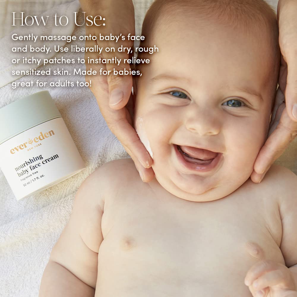 Evereden Nourishing Baby Face Cream 1.7 oz. | Non-Toxic and Fragrance-Free Face Lotion | Rich, Non-Greasy Baby Moisturizing Cream | Face Moisturizer with Clean Ingredients