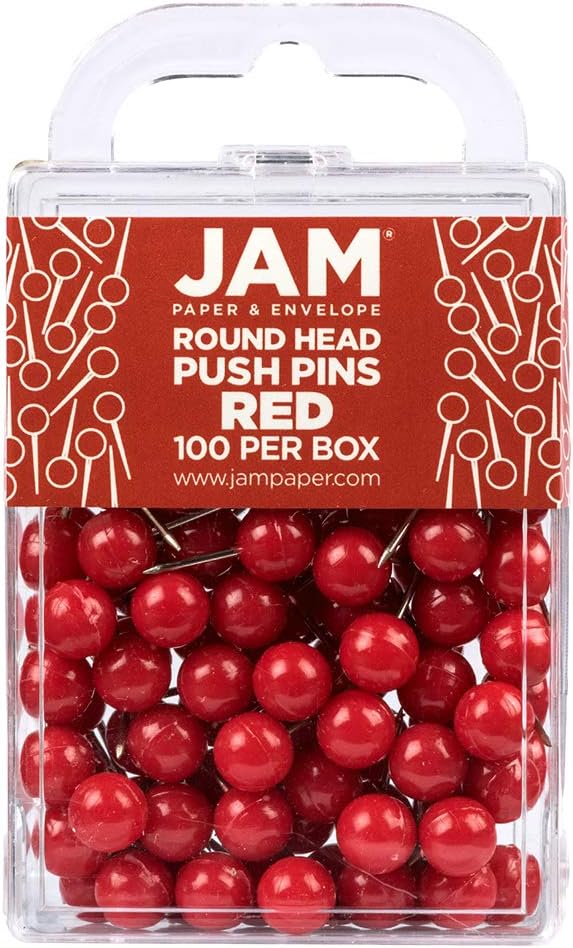 JAM PAPER Colorful Push Pins