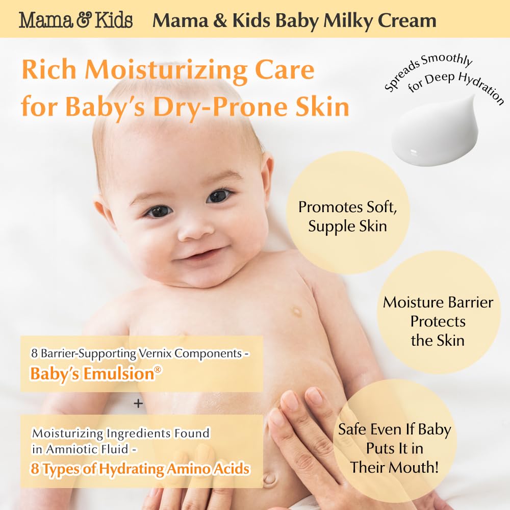 Mama & Kids Baby Milky Cream 2.65 oz (75g) Face Cream Hypoallergenic Skin Cream