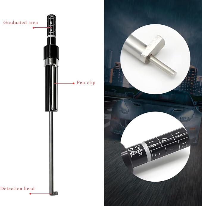 Car Brake Pad Thickness Measure Tool, Brake Shoe Gauge Measuring Tool