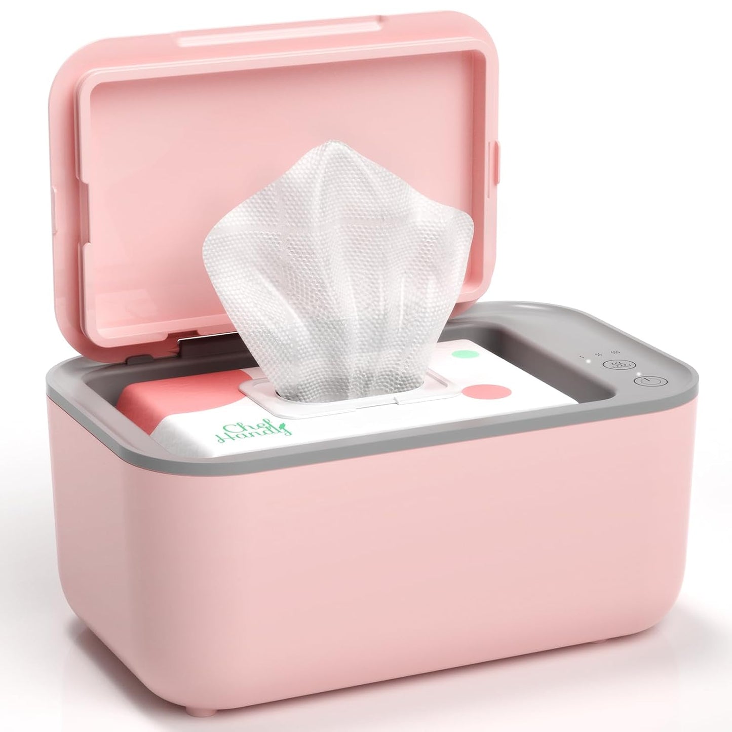 Chefhandy Baby Wipe Warmer, 3-Level Temperature Control, Quiet & Even Heating, Large Capacity for Easy Diaper Changes, Pink
