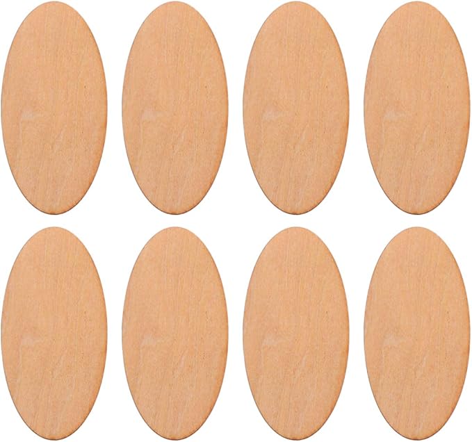 EXCEART Unfinished Oval Wood Slices 20 Pcs 3.9 X 2 Inches Smooth Lightweight