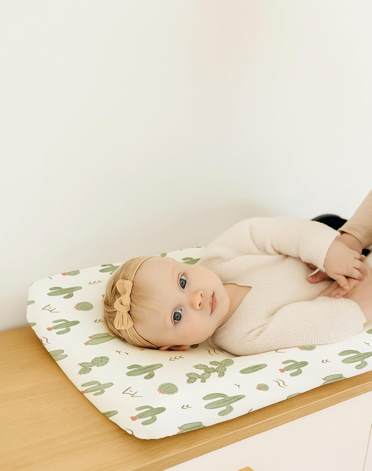 Changing Pad Cover for Baby Boys Girls 2 Pack, Fits Standard 32”×16” Changing Table Pads, Silky Breathable Stretch Knit, Machine Washable (Cactus Cozy)