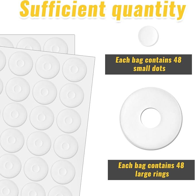 96PCS Non-Slip Silicone Grips for Quilting Templates Quilting Rulers, Adhesive