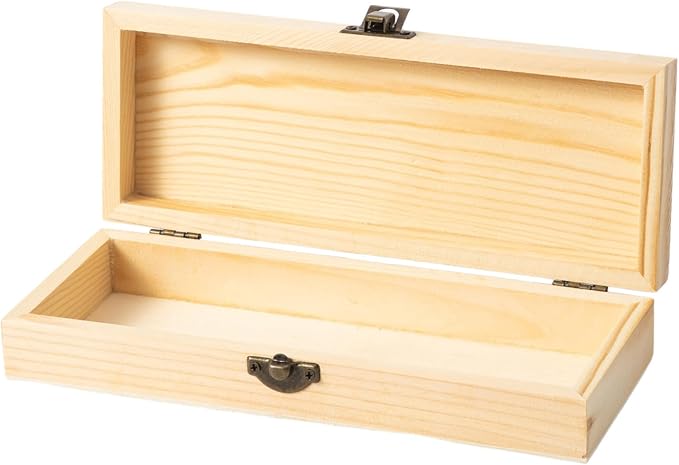 8PCS Wooden Storage Box Unfinished Wooden Small Box 8.2X2.6X1.6 Inch Souvenir