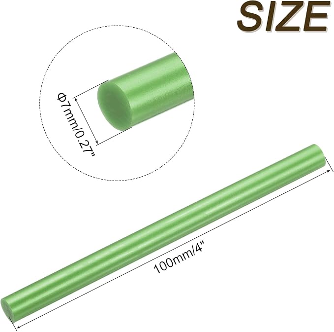 uxcell Mini Hot Glue Sticks for Glue Gun 7mm x 100mm Light Green 12pcs