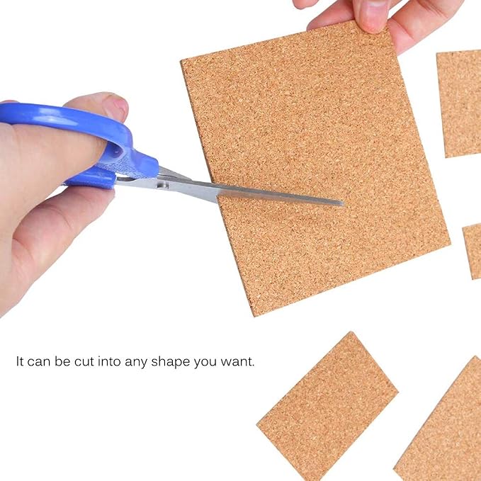 40 Pcs Square Self-Adhesive Cork Sheets