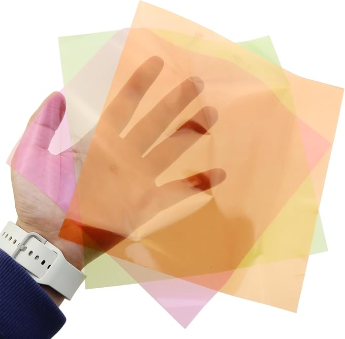 LUORNG 120 Pieces Colored Cellophane