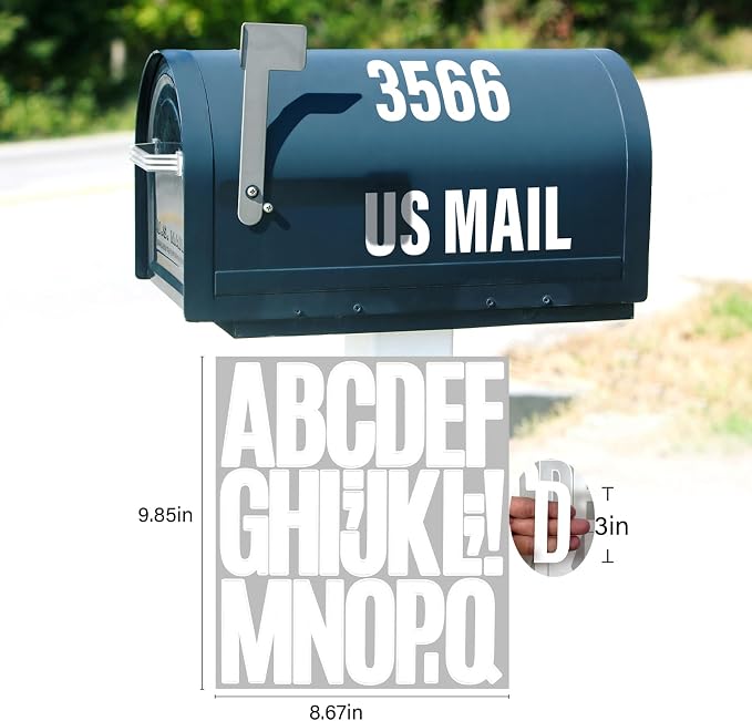Letter Stickers, Mailbox Numbers, 3 Inch Waterproof Vinyl Alphabet | 3 Inch