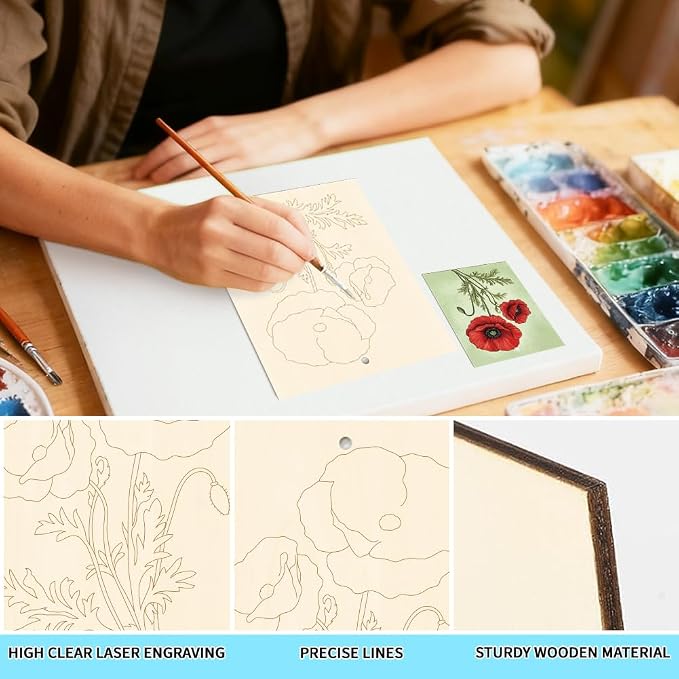 15 Pcs Unfinished Wood Crafts to Paint