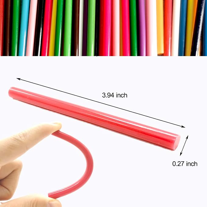 Ewparts 15-Color Mini Hot Melt Glue Sticks, 75 Pack, 7mm x 100mm | strong