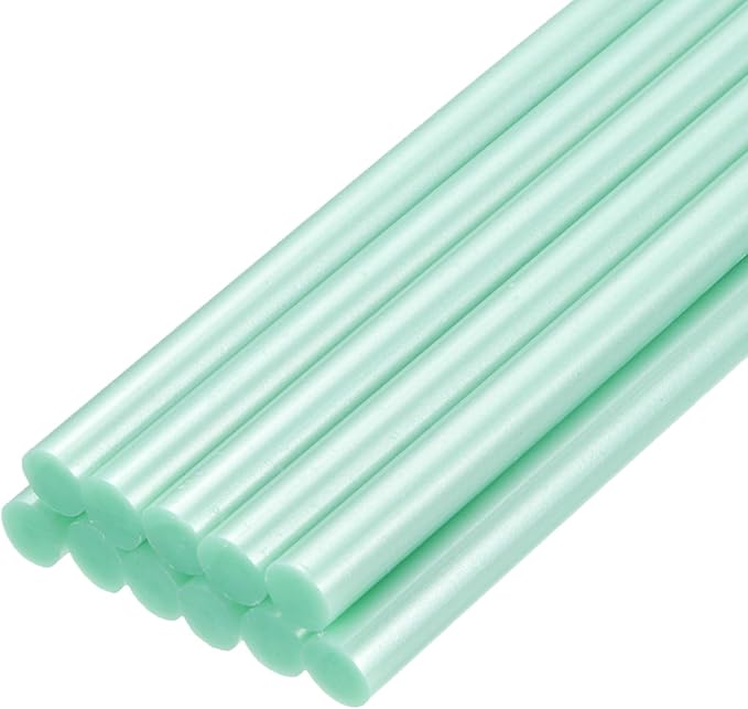 uxcell Mini Hot Glue Sticks for Glue Gun 11mm x 200mm Light Grass Green 12pcs