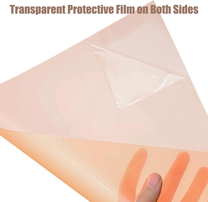 10-Pack A4 Colored PVC Flexible Plastic Sheets, 0.3mm Orange Transparent Film