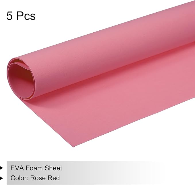 MECCANIXITY EVA Foam Sheets Pink 19.7 Inch x 17.7 Inch 0.8mm Thick Crafts Foam