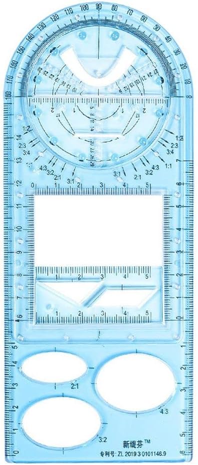 1PCS Multifunctional Geometric Ruler Geometric Drawing Template Measuring Tool