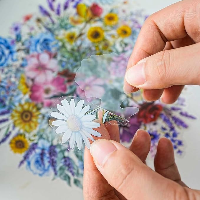100 Pcs Natural Flower Stickers