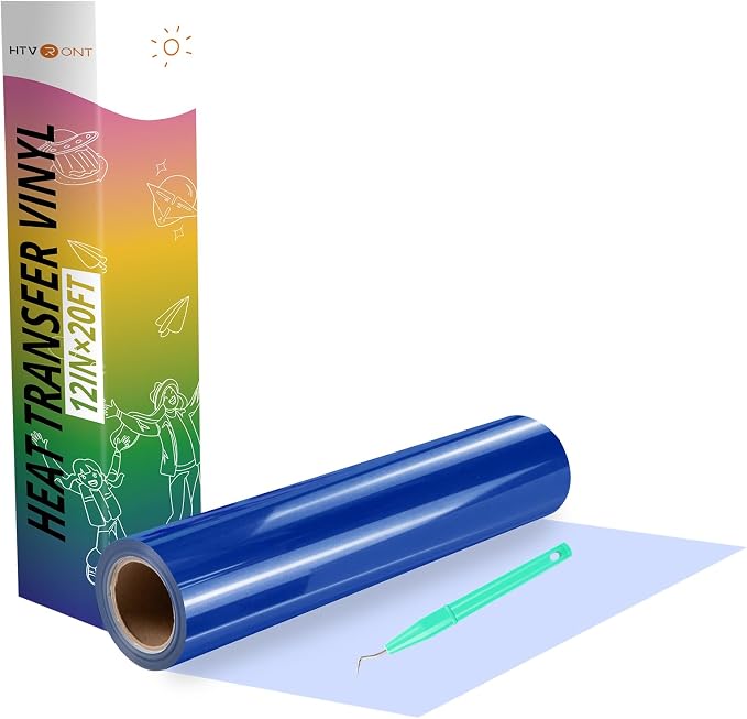 HTVRONT Heat Transfer Vinyl Royal Blue HTV Rolls, Heat Transfer Vinyl