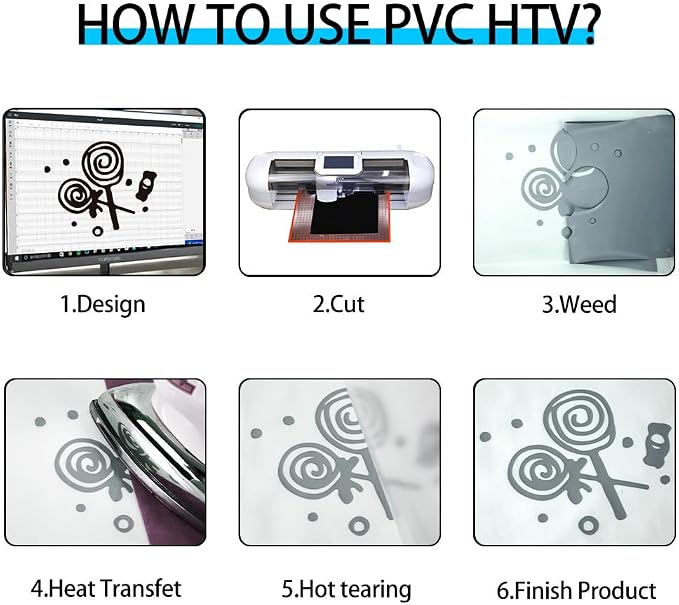guangyintong Silver Heat Transfer Vinyl HTV Rolls, Glossy Surface HTV Vinyl