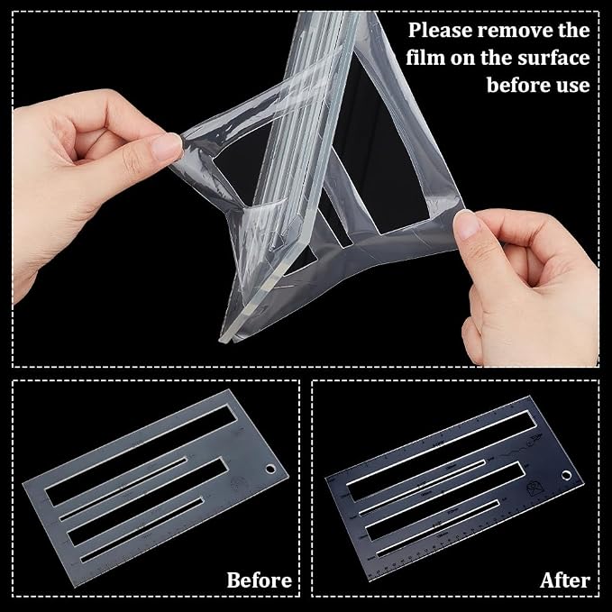 BENECREAT 4 Sizes Measurement Shipping Guide, Acrylic Mail Measurement Ruler